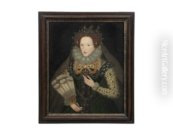 A Portrait Of Queen Elizabeth I Oil Painting by John Bettes the Elder