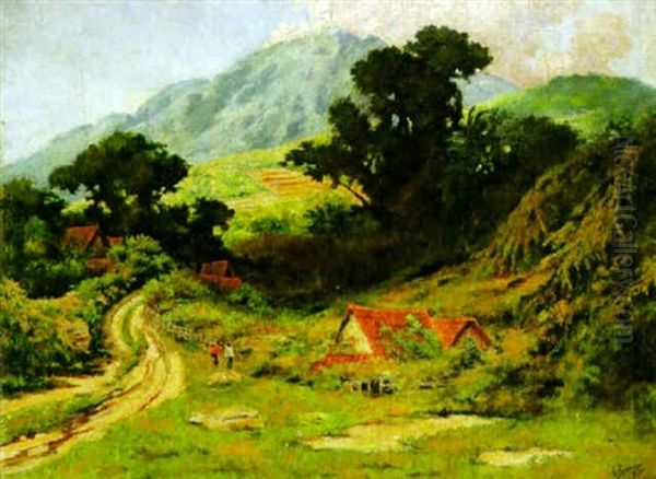 Country Road Oil Painting by Gustave Bettinger