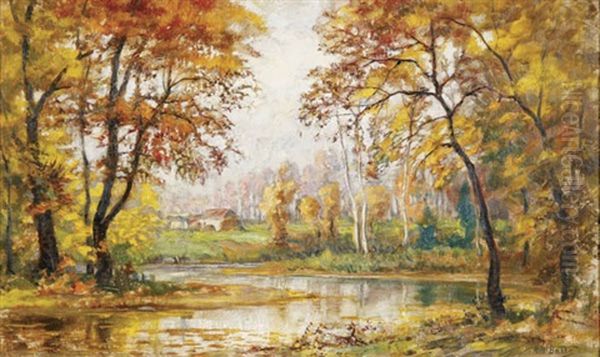 Fall Landscape Oil Painting by Harold Harrington Betts