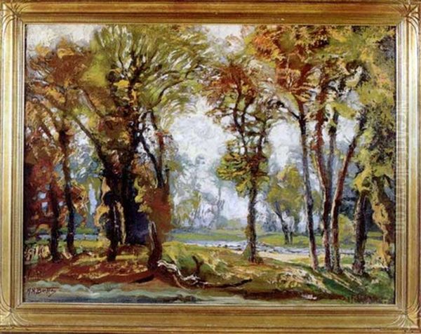 Summer Landscape - Wisconsin Rapids Oil Painting by Harold Harrington Betts