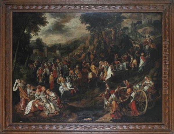 La Montee Au Calvaire Oil Painting by Joachim Beuckelaer