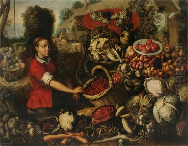 Grosses Marktstilleben Oil Painting by Joachim Beuckelaer