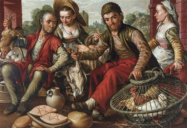 Scene De Marche Oil Painting by Joachim Beuckelaer