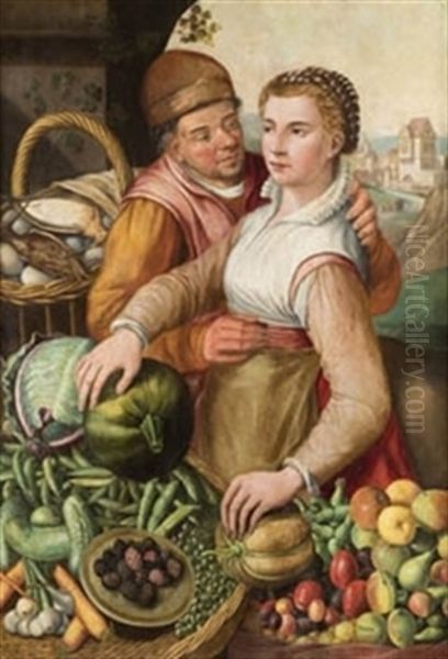 Escena De Mercado Oil Painting by Joachim Beuckelaer