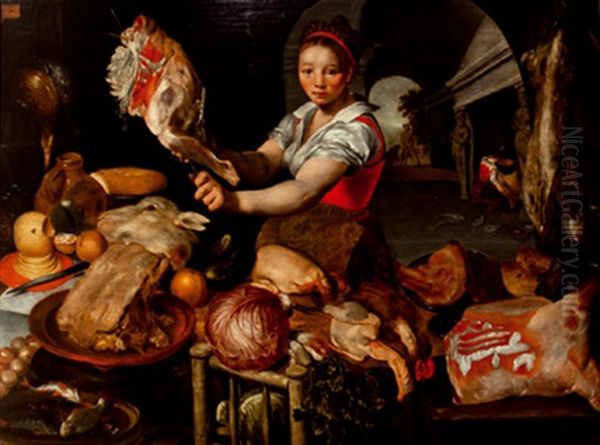 La Cocina De Palacio Oil Painting by Joachim Beuckelaer