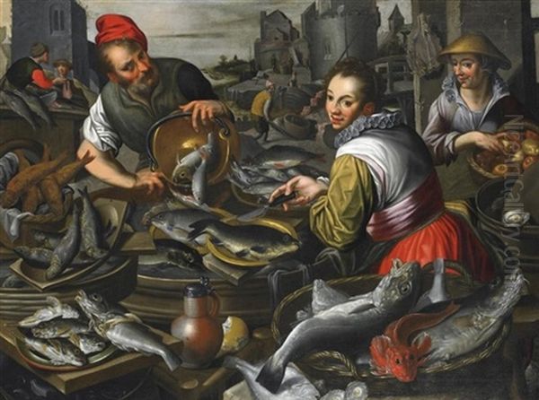 Fischmarkt Oil Painting by Joachim Beuckelaer