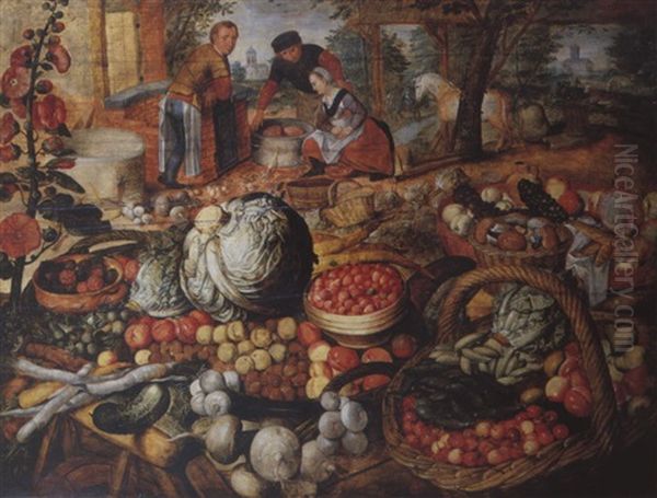 Grosses Obst- Und Gemusestilleben Oil Painting by Joachim Beuckelaer