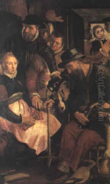 L'assemblee Paysanne Oil Painting by Joachim Beuckelaer