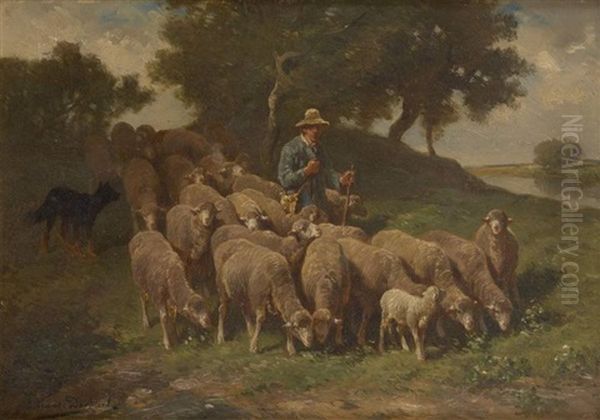 Berger Et Ses Moutons Oil Painting by Frans De Beul