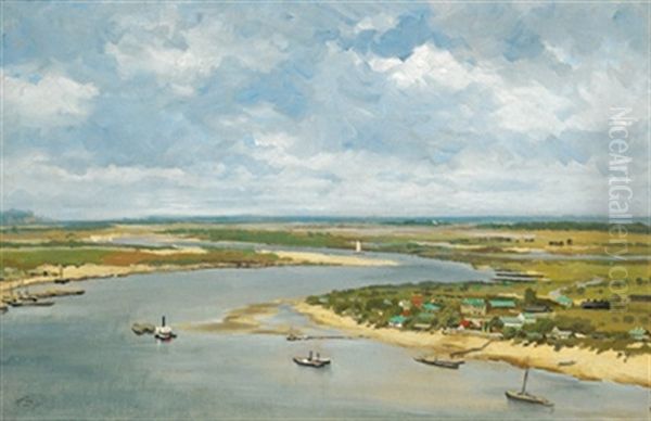 Blick Auf Den Dnepr Bei Kiev Oil Painting by Frans De Beul