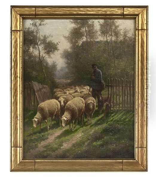 Shepherd Returning With His Flock Oil Painting by Franz De Beul