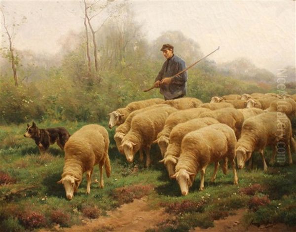 Shepherd And His Flock Oil Painting by Franz De Beul