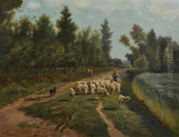 Troupeau De Moutons Oil Painting by Henri De Beul