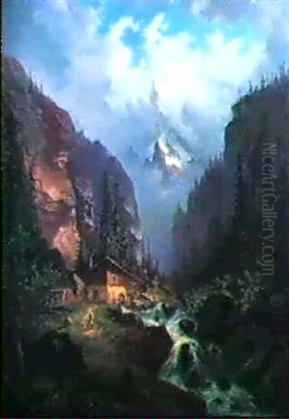 Muhle Im Hochgebirge Oil Painting by Wilhelm Beurlin