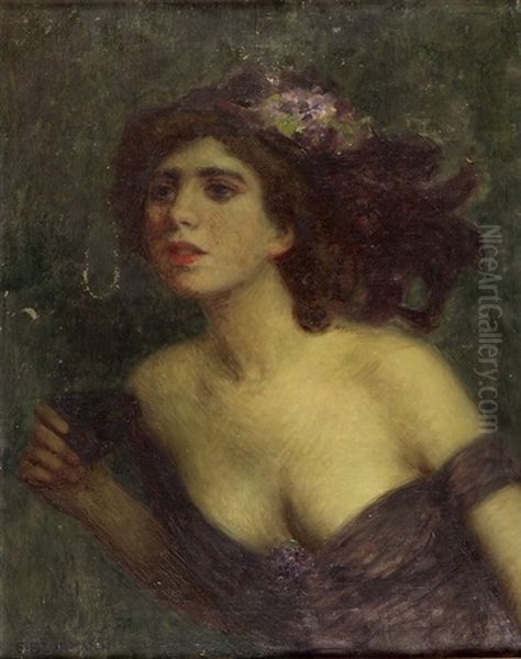 Bildnis Einer Jungen Frau Oil Painting by Emil Beurmann