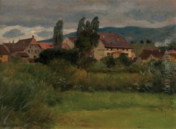 Dorfansicht Oil Painting by Emil Beurmann