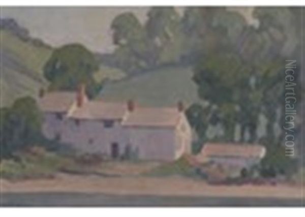 Farm Buildings Luppitt Common Oil Painting by Robert Polhill Bevan