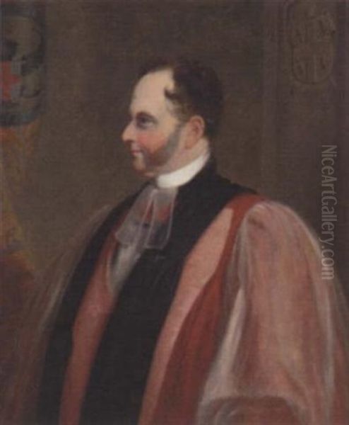 Portrait Of The Hon. And Right Reverend Henry Montague Villiers, Bishop Of Durham, In Clerics Robes Oil Painting by John Bewick