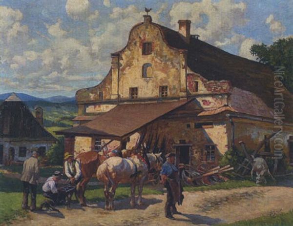 Alte Schmiede Oil Painting by Alfred Beyer