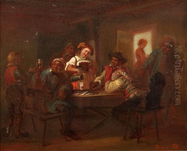 Interieur De Taverne Oil Painting by Eugene Beyer