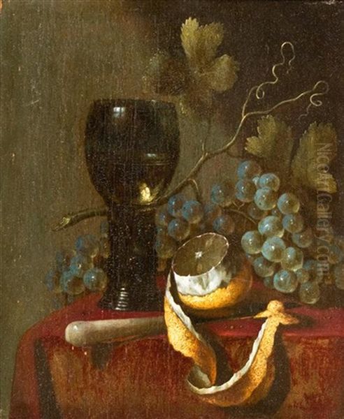 Still Life With Knife And Goblet Oil Painting by Abraham van Beyeren