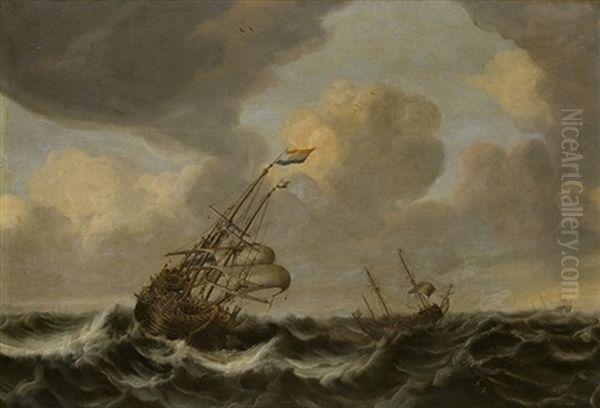 Navios Holandeses Oil Painting by Abraham van Beyeren