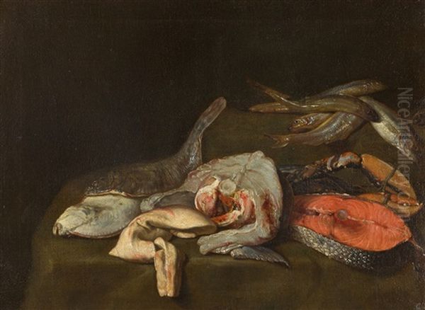 Stillleben Mit Fischen Oil Painting by Abraham van Beyeren