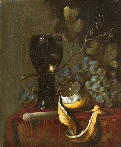 Still Life With Knife And Goblet Oil Painting by Abraham van Beyeren