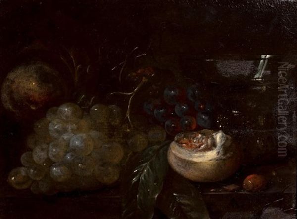 Nature Morte Aux Raisins Et Noisettes Oil Painting by Abraham van Beyeren