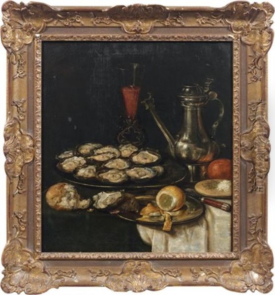 Collation D'huitres Sur Un Entablement Oil Painting by Abraham van Beyeren