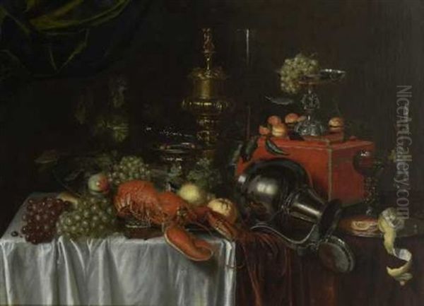 Prunkstillleben Mit Hummer Oil Painting by Abraham van Beyeren