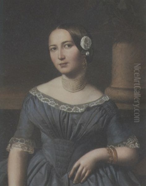 Portrait Of A Lady Oil Painting by Ludwig Beyfuss