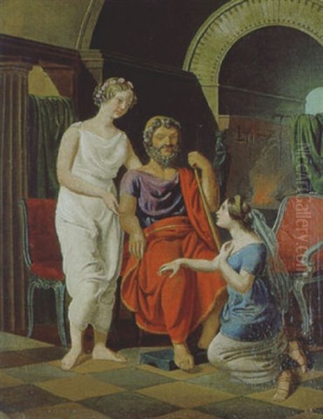 Thetis Bittet Vulkanus Um Waffen Fur Ihren Sohn Achilles Oil Painting by Ludwig Beyfuss