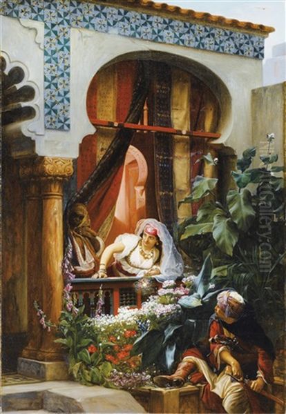 Le Balcon Oil Painting by Pierre-Marie Beyle