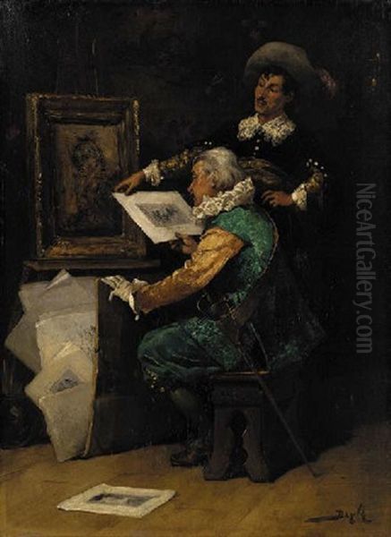 The Connoisseurs Oil Painting by Pierre-Marie Beyle