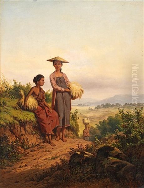 Bringing Home The Harvest Oil Painting by Jan Daniel Beynon