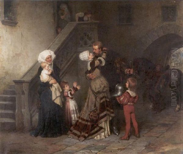 Abschied Des Ritters Oil Painting by Robert Julius Beyschlag