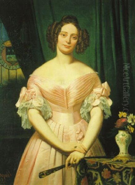 Portrait De La Marquise De Massingy Oil Painting by Jean-Louis Bezard