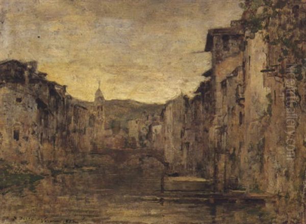 Scorcio Di Verona Oil Painting by Bartolomeo Bezzi