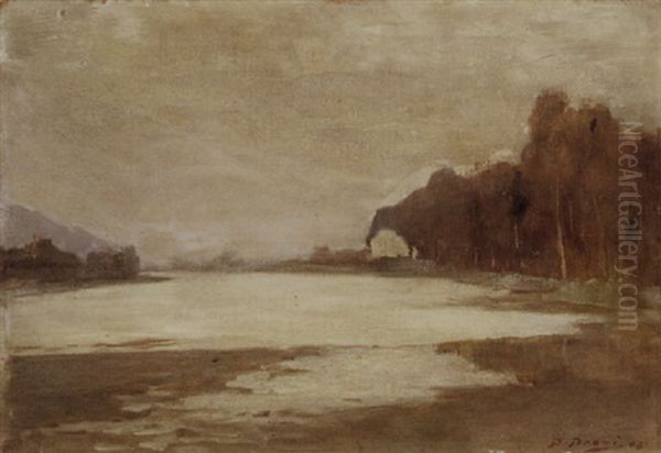 Sulle Rive Del Fiume Oil Painting by Bartolomeo Bezzi