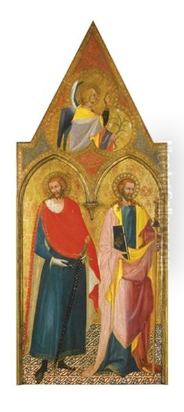 Saints Julian And James The Greater And The Archangel Gabriel Oil Painting by Battista Di Biagio Sanguigni