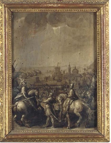 King Louis Vii Of France And Amedeo Iii, Count Of Savoy, With The Christian Army Before Damascus Oil Painting by Isidoro Bianchi