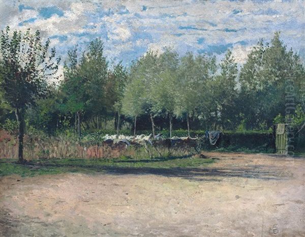 Il Parco Di Monza Oil Painting by Mose di Giosue Bianchi