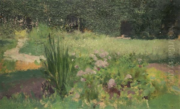 Scorcio Di Giardino Oil Painting by Mose di Giosue Bianchi