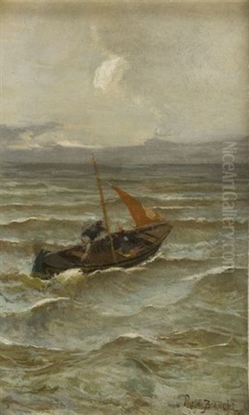 Pescatore Al Largo Oil Painting by Mose di Giosue Bianchi