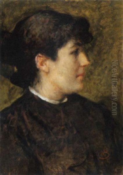 Profilo Di Donna Oil Painting by Mose di Giosue Bianchi