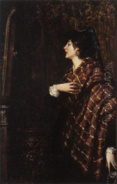 Signora All Specchio Oil Painting by Mose di Giosue Bianchi