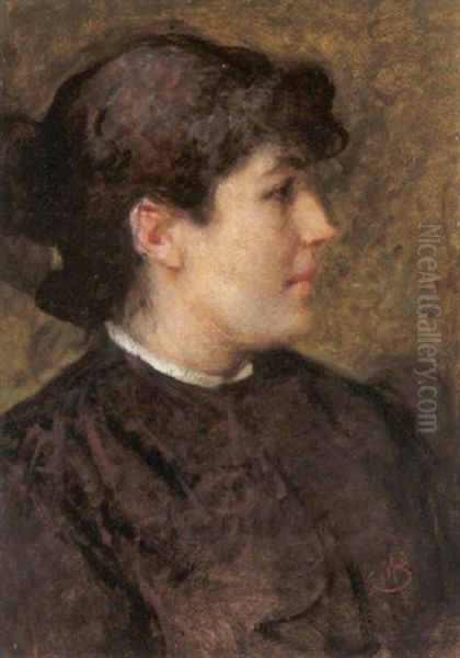 Profilo Di Donna Oil Painting by Mose di Giosue Bianchi