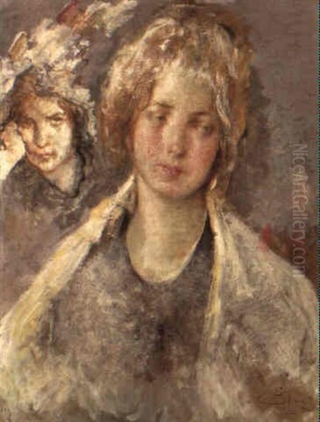 Giovinetta Oil Painting by Mose di Giosue Bianchi