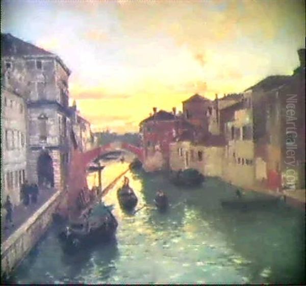 Choggia Oil Painting by Mose di Giosue Bianchi